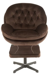 J-Line sofa Relax -+ footstool - metal/textile - dark brown