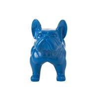 J-Line decoratie Bulldog - hout - blauw
