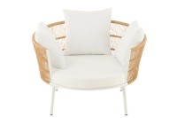 J-Line Chair Joa Metaal/Rattan Wit
