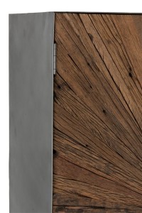J-Line Bar Cabinet Shanil 2 Doors Wood/Iron Natural/Gray