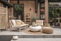 The Raffia Flores Pouffe - Natural