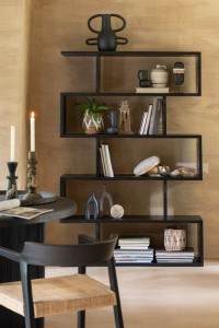 J-Line bookcase Vertical Slats - wood - black