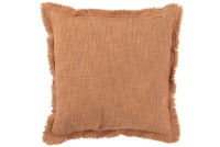 J-Line cushion Fringes - cotton - coral