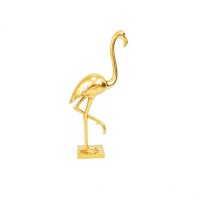 Ornament - Flamingo - Polyresin - Gold - 16,5x10x39cm