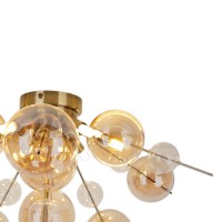 Deckenleuchte "EXPLOSION" amber aus Metall und Glas, G9 Fassungen, Deckenlampe für Esszimmer, Wohnzimmer, Diele oder Büro, Ø57 cm