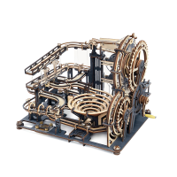 3D Wooden Puzzle Marble Track Marble Night City, Robotime, LGA01, 32.5x21.4x22.8cm