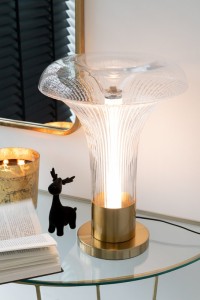 J-Line Lamp LED Gold Metal/Glass Transparent