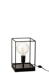 J-Line 1 Lamp Rectangular Frame table lamp - metal - black - S