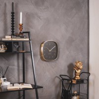 Wall Clock -Square Numbers-Metal/Glass-Black- 29x4.3x29cm