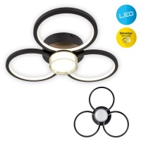 LED ceiling light "Cimo" made of black metal and plastic, Ø approx. 43.6 cm, dimmable by wall switch