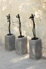 Kali Black Casted Alu Statue Man With Saxophone