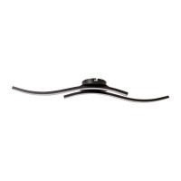 LED-wand/plafondlamp "Onda", plafondlamp gemaakt van metaal en plastic in zwart, met stevig ingebouwde LED's, verlichting voor woonkamer, eetkamer of kantoor 65 cm lang