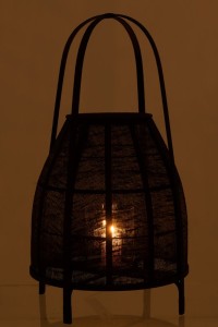 J-Line lantern Shade - bamboo - black - large