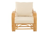 J-Line armchair + cushion - jute/textile - natural/white