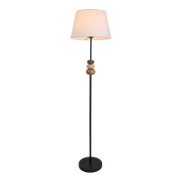 Standing lamp "Elina" 155 cm high, Ø 38 cm, metal in black/brown, text blower in white, E27