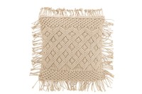 J-Line Cushion Cozy Diamond Cotton Beige