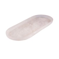Het ovale bord van hars - roze wit