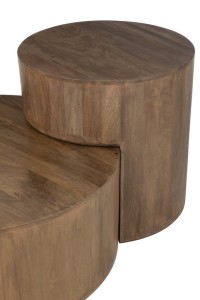 J-Line Set of 2 Side Tables Toge Mango Wood Brown