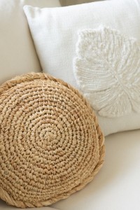 J-Line cushion Round 1 Side - wicker/textile - natural