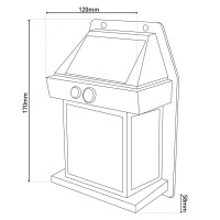 2 Set solar wall lamp "Mira" approx. 17 cm high, made of black weatherproof plastic, integrated LED in warm white, including motion detector and twilight sensor