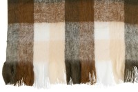 J-Line Plaid checked - polyester - brown/beige - 180 x 130 cm