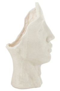 J -Line Flowerpot David - Ceramics - White - Large - Ø 36 cm
