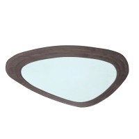 Santin Brown Mango Wood Organic Triangle Mirror