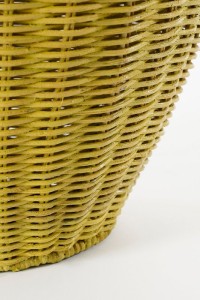 Storage Basket with Lid - Set of 2 - H48 x Ø30 cm - Rattan - Yellow