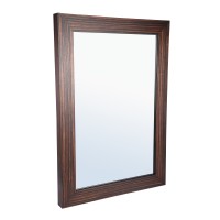 Tiess Brown Wooden Veneer Mirror Straight Frame