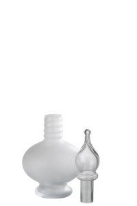 J-Line Vase+Stopper Bottle Deco Joey Glass Transparent Small