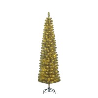 Charlton Smalle Kunstkerstboom met LED Verlichting en Timer- en Dimfunctie - H215 x  Ø56 cm - Groen