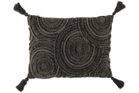 J-Line cushion Circle Rectangle - cotton - dark gray