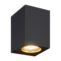 Outside wall lamp "Cubus", made of metal and glass in anthracite, GU10 socket
