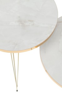 J-Line side table - metal - white/gold - set of 3