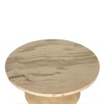 Callain Natural Mango Wood Side Table Marble Rnd L