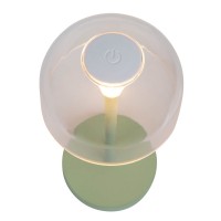 2-Set LED battery table lamp "Gomba" for outside and inside, made of metal and plastic in MINT, 18.5 cm high