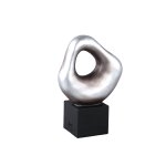 Dolcey Silver Poly Organic Shaped Statue On Base S