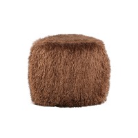 Miho Brown Fake Fur Poof Small Triangle Stone