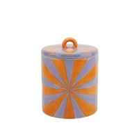 Deco Jar -Swirl - Dolomite - Orange/Lilac - 11x11x14,5cm
