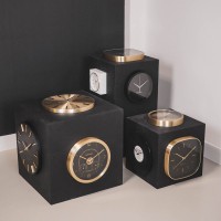 Wall Clock - Stripe - Metal - Gold/Black - 35,5x4x35,5cm