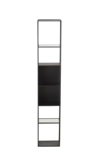 J-Line Rack Ricard Metal/Glass Black