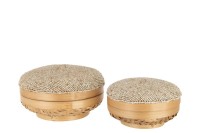 J-Line set of 2 boxes Elia - bamboo - natural