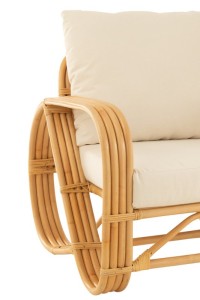 J-Line armchair + cushion - jute/textile - natural/white