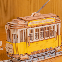 3D Wooden Puzzle Tramcar, Robotime, TG505, 18x5.8x14cm