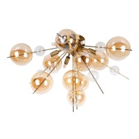 Deckenleuchte "EXPLOSION" amber aus Metall und Glas, G9 Fassungen, Deckenlampe für Esszimmer, Wohnzimmer, Diele oder Büro, Ø57 cm