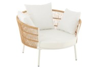 J-Line Chair Joa Metaal/Rattan Wit