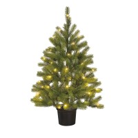 Nagoya Kunstkerstboom in Pot met LED Verlichting - H90 x Ø55 cm - Groen