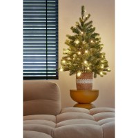 Nagoya Kunstkerstboom in Pot met LED Verlichting - H90 x Ø55 cm - Groen