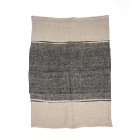 The Linen Moody Keukenhanddoek - Naturel Zwart - 50x70