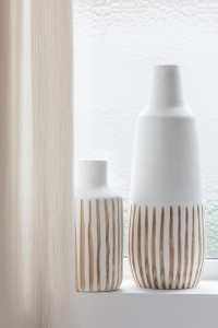 J-Line vase Ying - wood - white - large - 56.00 cm high